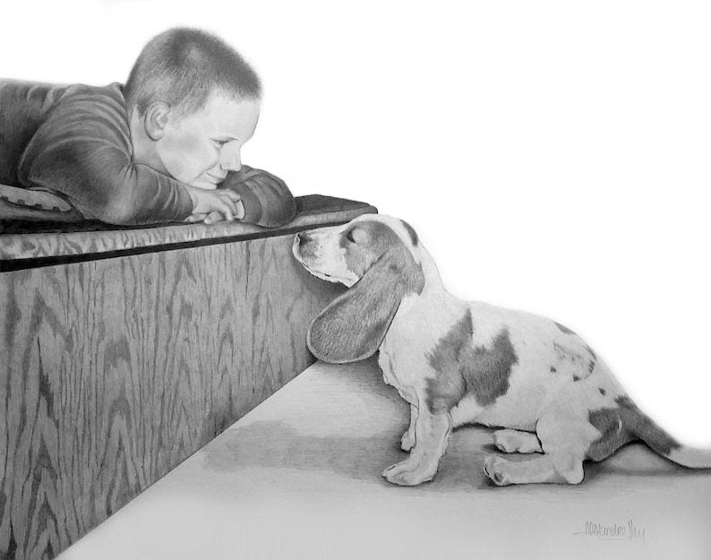 Custom Pet and Owner Portrait Gift for Him Pet Loss Etsy