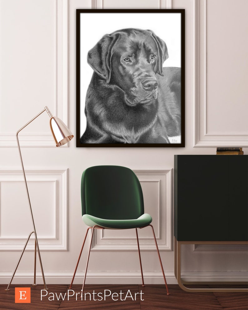 PET PORTRAIT from your favorite photo, Labrador, Dog Portrait, Custom pet portrait, Gift for her, Pet memorial, Dog memorial, pet loss image 8