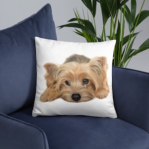 Yorkie, Yorkie Pillow, throw pillow, yorkie decor, home decor, Yorkshire terrier, yorkie gift, dog lover gift, gift for her, yorkie dad gift