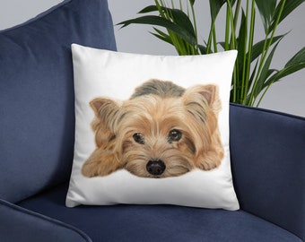 Yorkie, Yorkie Pillow, throw pillow, yorkie decor, home decor, Yorkshire terrier, yorkie gift, dog lover gift, gift for her, yorkie dad gift