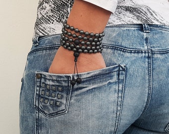 Gray Hematite Matte, Gray Hematite Mala, Volcanic rock Mala, 108 Mala, 108 Mala Necklace, 108 Mala Bracelet, 108 Men Mala, 108 Mala Beads