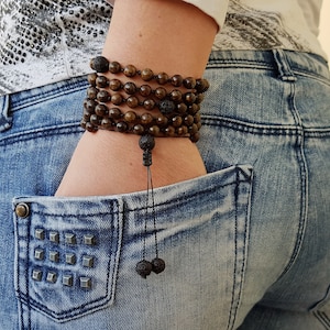 Bronzite Mala, Volcanic rock Mala, 108 Mala, 108 Mala Necklace, 108 Mala Bracelet, 108 Men Mala, 108 Mala Beads, 108 Prayer Beads, 108 Women