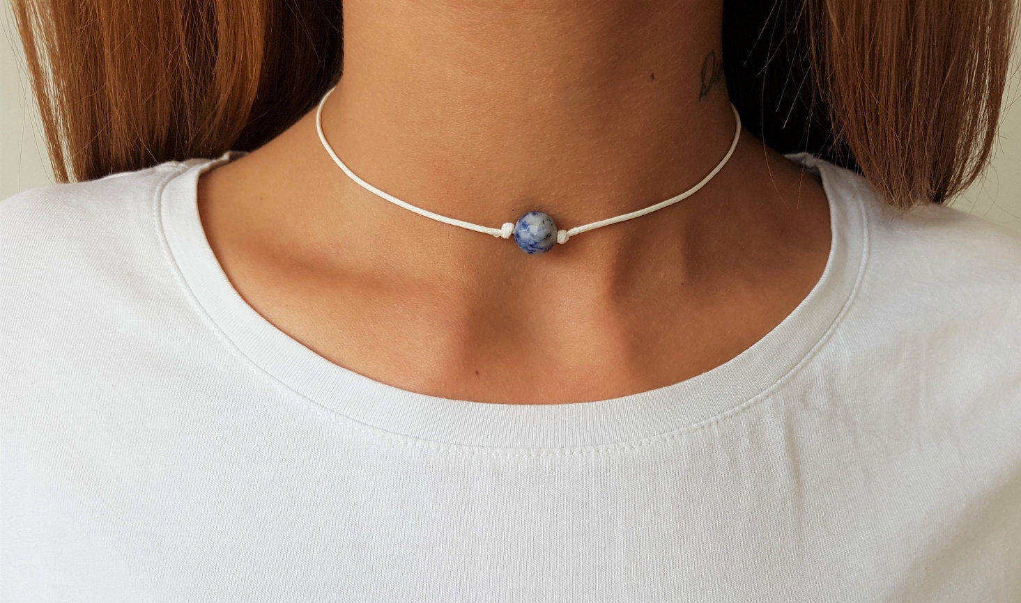 Sodalite Choker Gemstone Choker Choker Necklace Boho Etsy