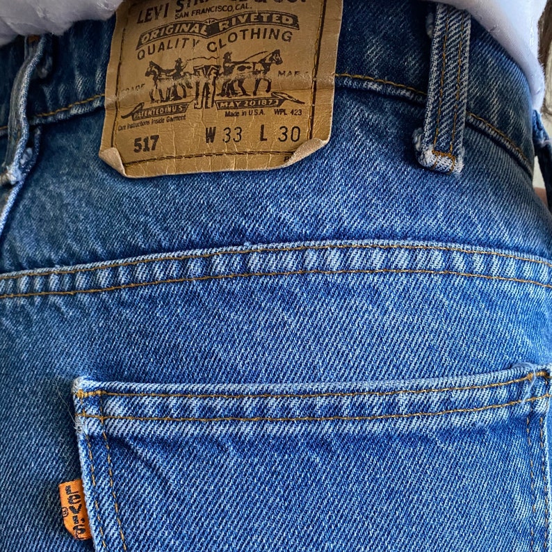 80s Vintage Levis 517 33 x 26 Orange Tab Made in the USA | Etsy