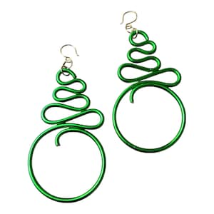 abstract wire wrapped aluminum wire earrings jewelry Design accessory