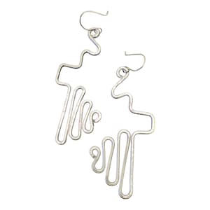 wire wrapped abstract aluminum earrings jewelry Design accessory