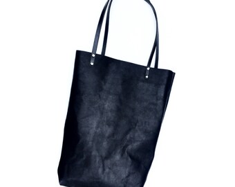 Minimal Market Tote - Leather Bag - Handle Tote