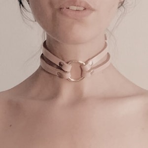 X Double O-Ring Choker - Leather - Made to Order