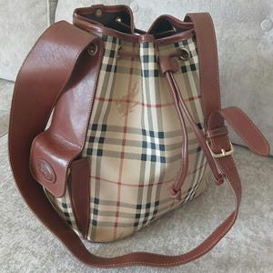 Vintage Burberry Nova Check Bucket Bag – Authentic Made in England, Free UK Shipping