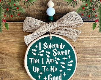 Wizard Christmas Ornament, Magical Christmas Decor, Book Lover Ornament, Fantasy Christmas Gift, Witchy Holiday Decor