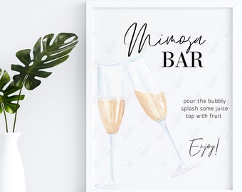Modern Bridal Shower Mimosa Sign | Baby Shower Mimosa Bar Sign | Mimosa Sign | Mimosa Bar Sign | Minimalist Bubbly Bar Sign | Bubbly Bar