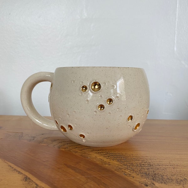 Gold Full Moon White Ceramic Mug