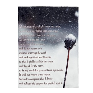 Inspirational Dandelion Bible Verse Blanket Isaiah 55: 9-11 imagem 1