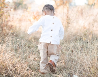 2 Pattern BUNDLE - Pocket Pants and Button Back Raglan Shirt PDF Pattern for Toddlers, Babies, Boys and Girls! Loose fitting, easy to make!