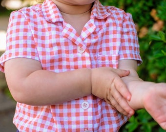 Camp Collar Baby Blouse PDF Sewing Pattern, Vintage Scout Shirt