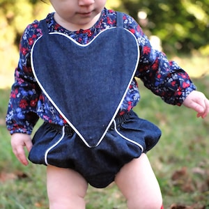 Heart Romper PDF Pattern / Playsuit for babies, toddlers and children! Easy, vintage inspired sewing pattern