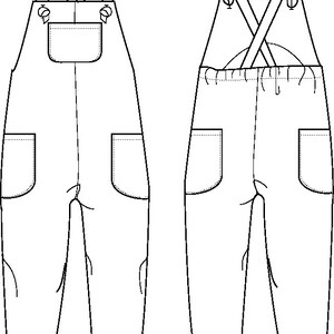 Tie Strap Overalls / Dungarees Digital PDF Sewing Pattern for Babies ...