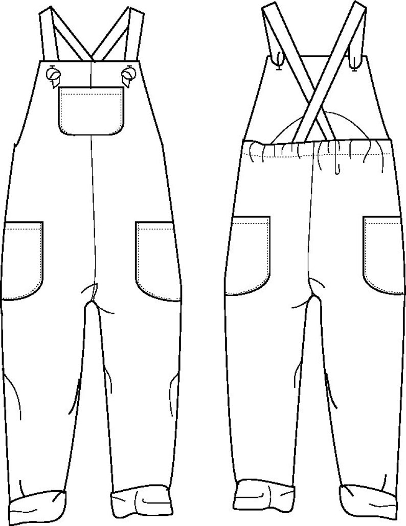 Tie Strap Overalls / Dungarees Digital PDF Sewing Pattern for Etsy