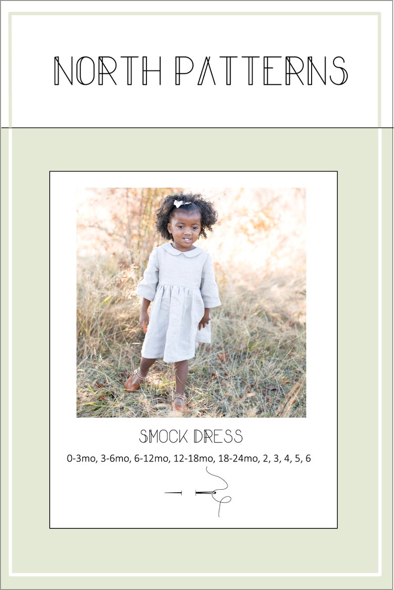 Smock dress PDF sewing pattern. Loose fitting dress. Toddler dress, minimalist baby and child design. Easy sewing patterns image 3