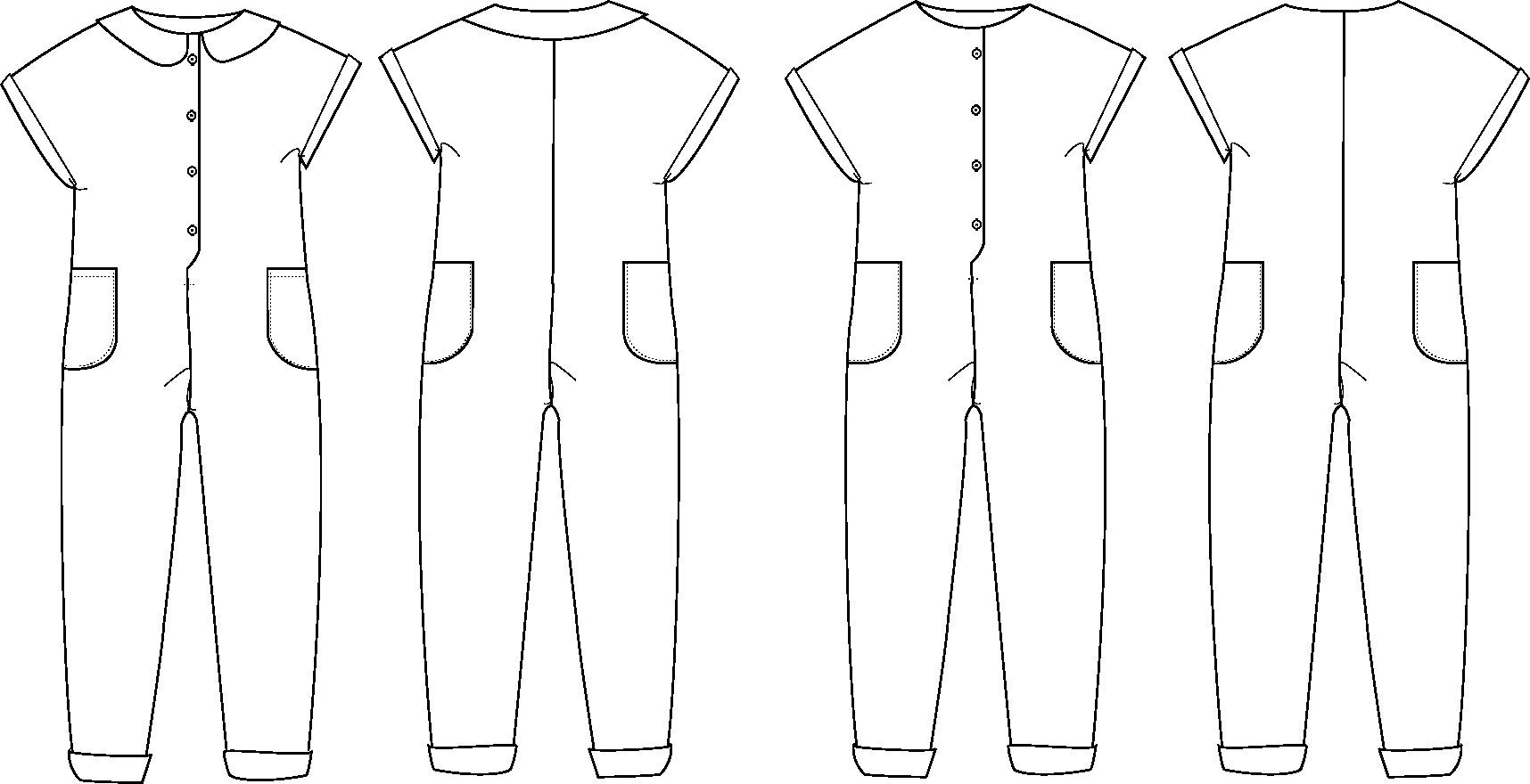 Jumpsuit Digital Sewing Pattern / One-piece Suit for Boys or | Etsy