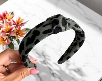 Stylish Headband Set - Black, Green, and Leopard Print Stylish Women\ main image 2