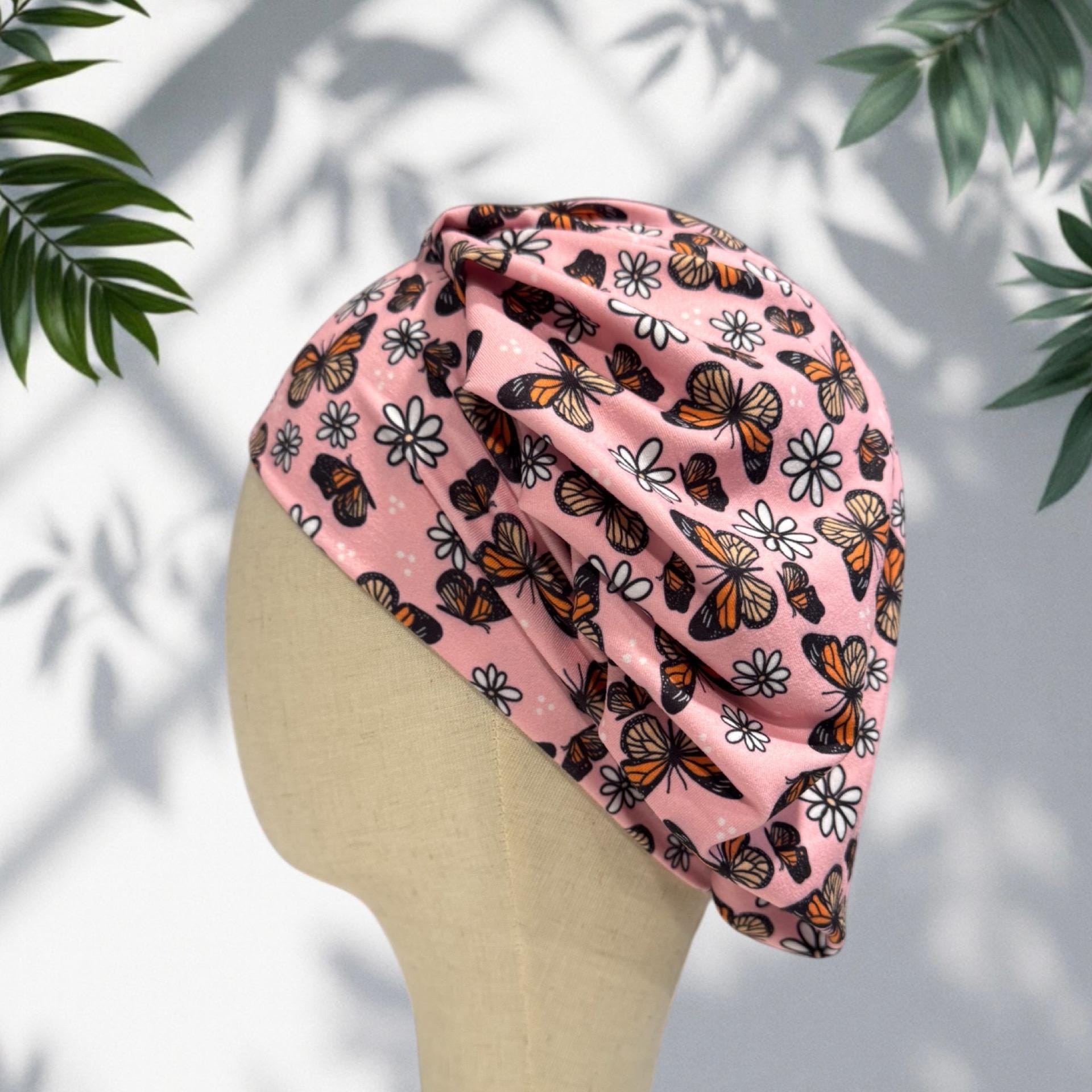 Women\'s Summer Beanie Boho Hats Adult Dwarf Hats Chemo Cap Pack Of 2 Butterfly Petite Butterfly Fringe Beanie Hats for Cancer Patients  main image 4