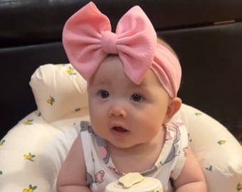 Big Bow Baby Headband: Solid Color Stretchy Headwrap, Newborn to Toddler
