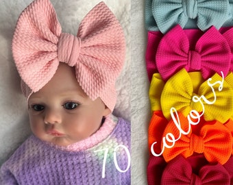 Big Bow Baby Headband, Oversized Bow, Newborn Big Bow Headbands, Toddler Bow Headband, Solid Color Bows