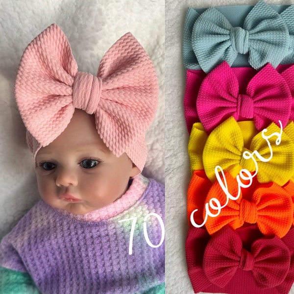 Big Bow Baby Headband, Oversized Bow, Newborn Big Bow Headbands, Toddler Bow Headband, Solid Color Bows