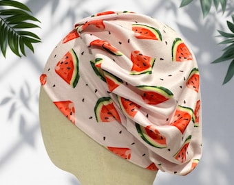 Watermelon Bouffant Scrub Cap, Headband Style, Breathable Fabric