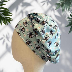Bees Mint Scrub Cap Hut, weiches, dehnbares Stirnband Style Bouffant Scrub Cap ODER Hut