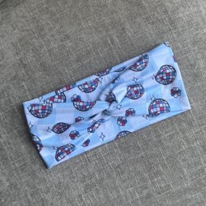 4th of July Disco Twist Headband, Patriotic Stretchy Soft Headband
