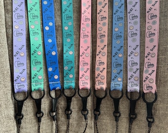 Cordón para técnicos de resonancia magnética: porta credencial de cinta de seda con fijación de plástico