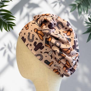Boho Western Scrub Cap Hut, weiches, dehnbares Stirnband Style Scrub Cap, Bouffant Scrub Cap ODER Scrub Cap