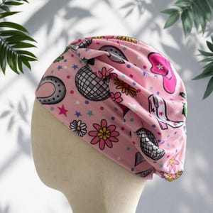 Western Scrub Cap Hut, weiche, dehnbare, bouffant Scrub Cap oder Hut im Westernstil