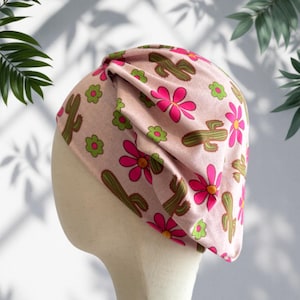 Blumen Kakteen Scrub Cap Hut, weiche dehnbare Stirnband Style Bouffant Cap ODER Hut