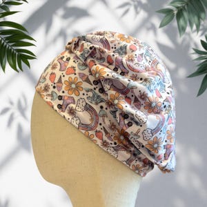 Retro Scrub Cap Hut, weiche, dehnbare Scrub Cap mit Stirnband ODER Hut, Bouffant Scrub Cap