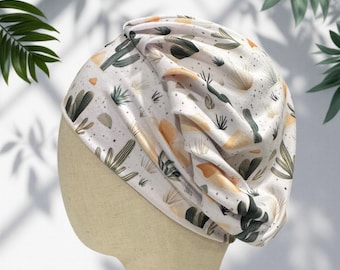 Sunny Cactus Scrub Cap: Soft Stretchy Headband Style
