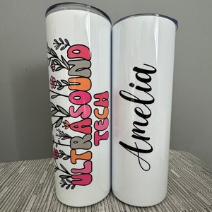 Ultrasound Tech Tumbler Floral, 20oz Tumbler Ultrasound Technician, Ultrasound Tech Gift, Ultrasound Tech Tumbler Coffee,Iced Coffee Tumbler