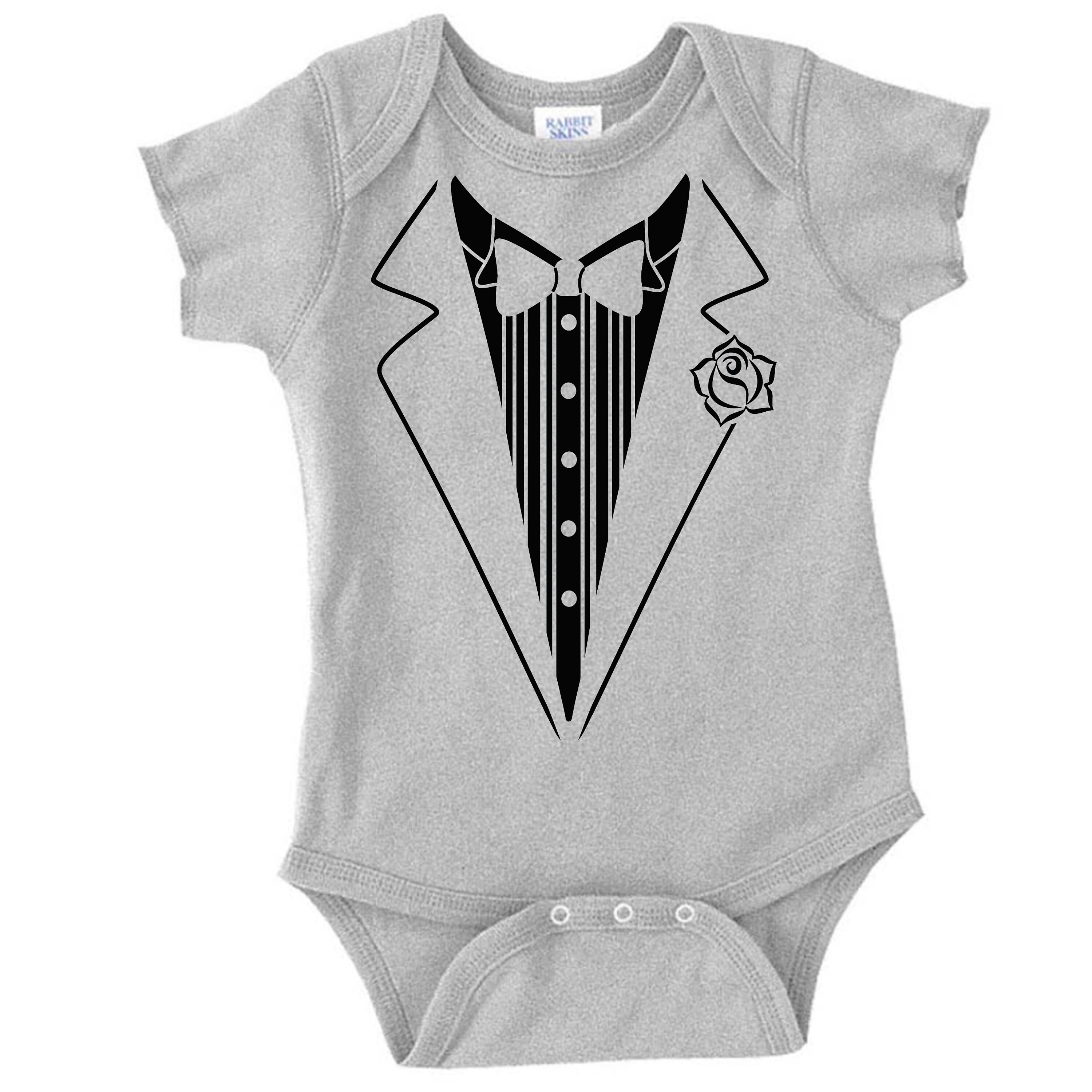 Baby Tuxedo With Bowtie and Rose Baby Bodysuit Etsy
