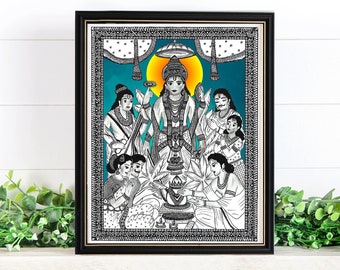 Lord Sathyanarayana Hindu God Art Print