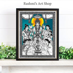 Lord Sathyanarayana Hindu God Art Print