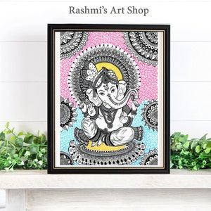 Hindu Lord Ganesha Home decor art print, Baal Ganesh
