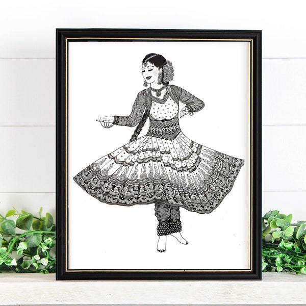 Danseur indien de Kathak Art Print , décor de mur