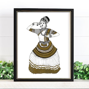 Mohiniyattam Dancer Art Print, Dancer gift , Home decor Kerala series