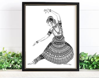 Bharatanatyam dancer-2 art print, wall decor