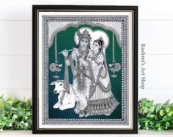 Radha Krishna art print home decor art print