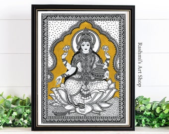 Goddess Lakshmi art print Hindu Goddess artwork