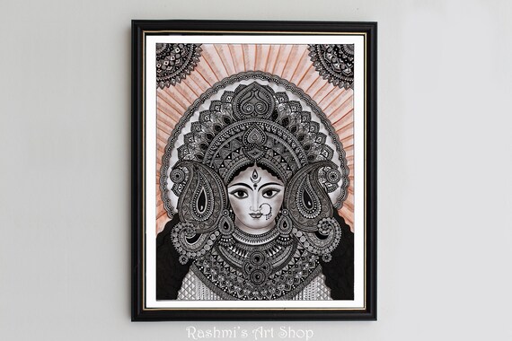 Hindu Goddess Durga Home Decor art print | Etsy