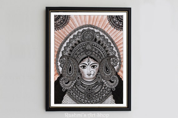 Hindu Goddess Durga Home Decor art print | Etsy